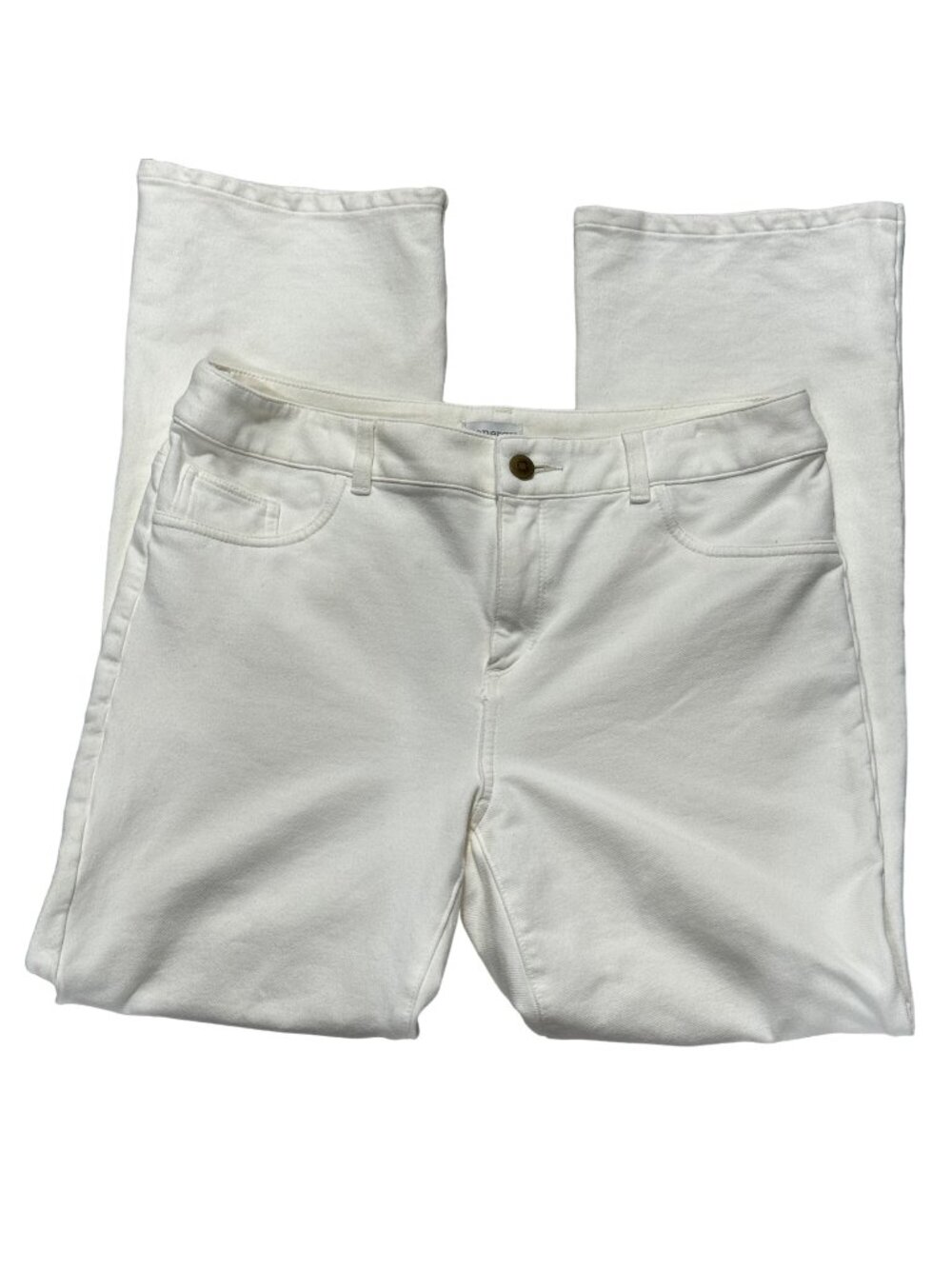 ZENERGY by Chico’s Womens Pants White Cotton Stretch Straight Leg Size 1(10-12)